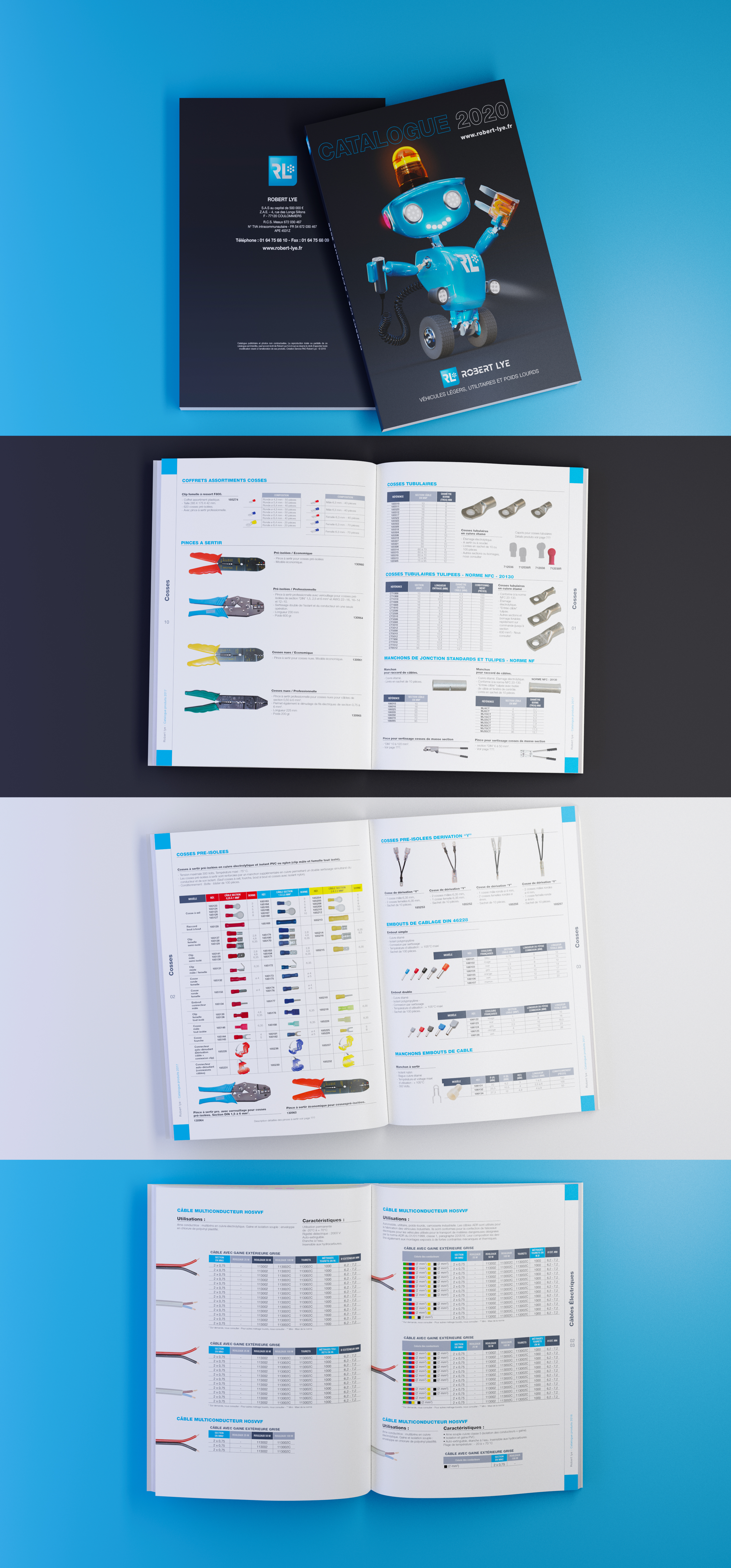 création graphique du catalogue 2020 Robert Lye